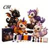 Halloween Patchwork-Set Friends Set, Tier DIY Nähen Machen 4 Farbechte Stoffe Entzückende Charaktere, Basteln für Anfänger Handgemachtes Geschenk Feiertag
