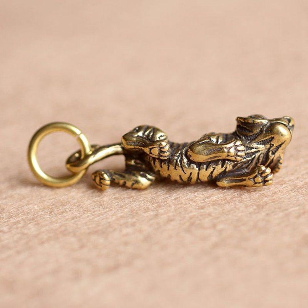 Mini 3D Animal Desktop Decoration Diy Ornaments Casting Pendant Keychains Tiger Figurine Sculpture