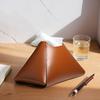 Faux Leather Tissue Holder Decorative Tissue Box Cover Pyramid Tissue Box Case Tabletop Tissue Dispenser