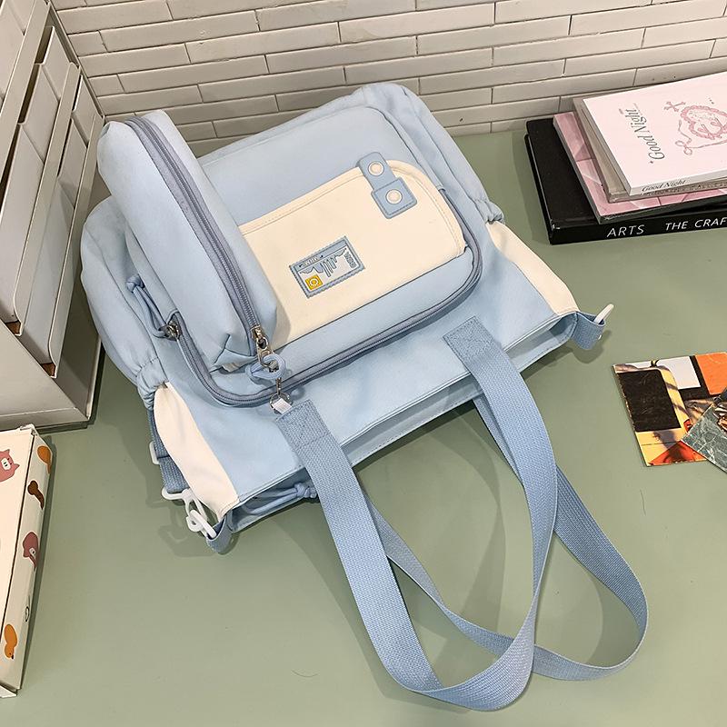 Bag Women's Versatile College Style One Shoulder Oblique Span Bag Large Capacity Leisure Commuter Tutoring Handheld Book Bag