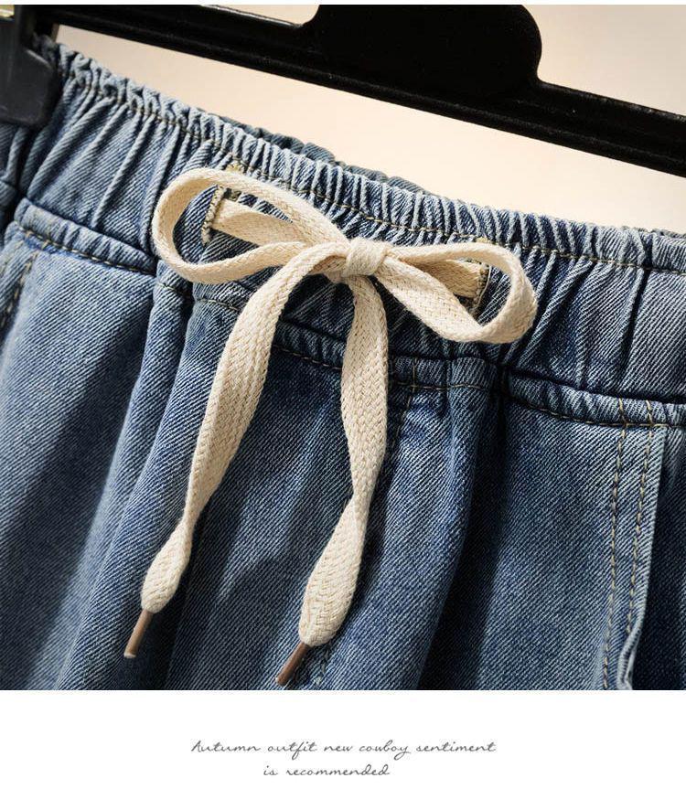 Plus Size Women's Embroidered Denim Shorts - Summer 2026, Loose Fit, Wide Hips, Thick Slimming, Wide-Leg Capri Pants