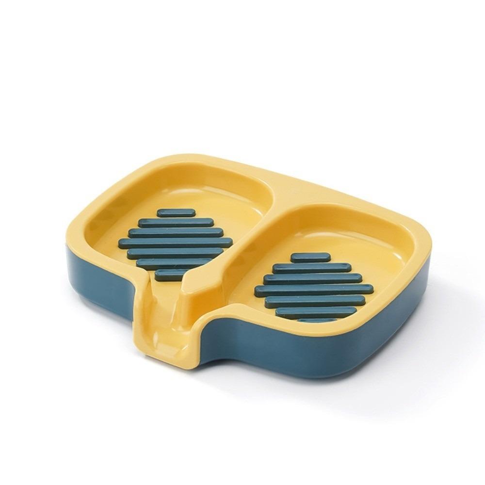 Quick Drainage Double-Layer Soap Dish 2 IN 1 Soap Tray Soap Container  Kitchen жёлтый