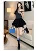 White Spicy Petite High Waist A-line Fluffy Skirt - Anti-Exposure Short Skirt for Women, Spring/Summer