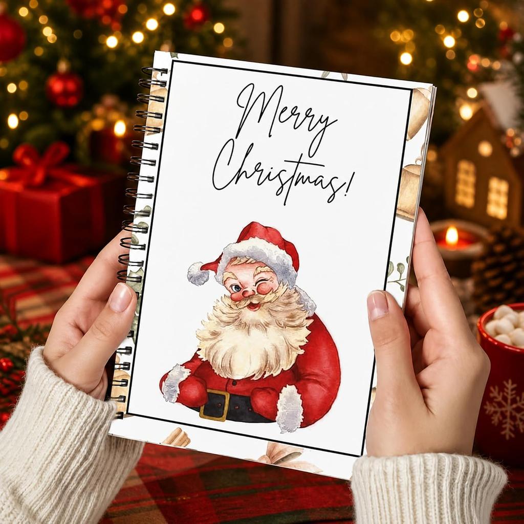 Christmas Gift Card Holder Book - Hardcover Spiral-Bound Keepsake with Christmas cup Cover for Holiday Surprises DIY Detachable Pages