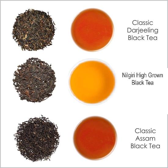 Octavius Indian Tea Collection Wooden Caddy - 600 Gm (200Gm Each) | Tea Gift Sets | Assortment of 3 Black Loose Leaf Teas | Perfect for Tea Lovers