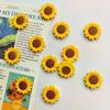 10 ovale Kühlschrankmagnete aus Kunststoff mit Sonnenblumenmotiv für die Dekoration von Küche und Esszimmer
