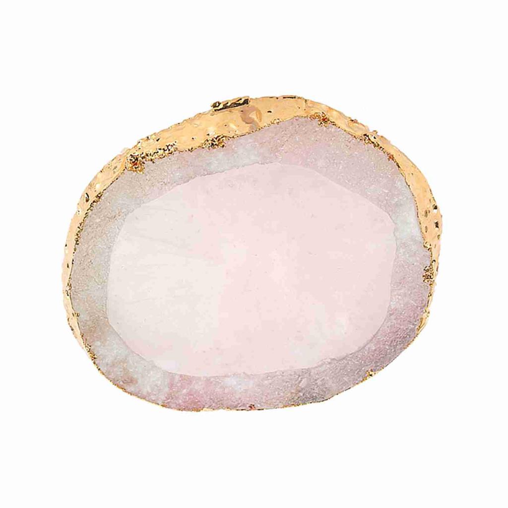 Resin Nail Art Palette Paint Drawing Color Dish Golden Edge Manicure Nail DIY Tool Pink