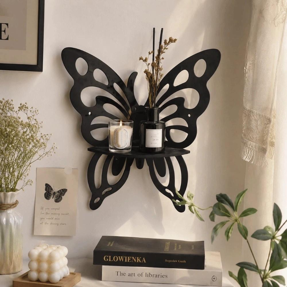 Wall-Mounted Butterfly Shaped Shelf Artistic Decorative Wall Bracket Display Shelf  Home Decor