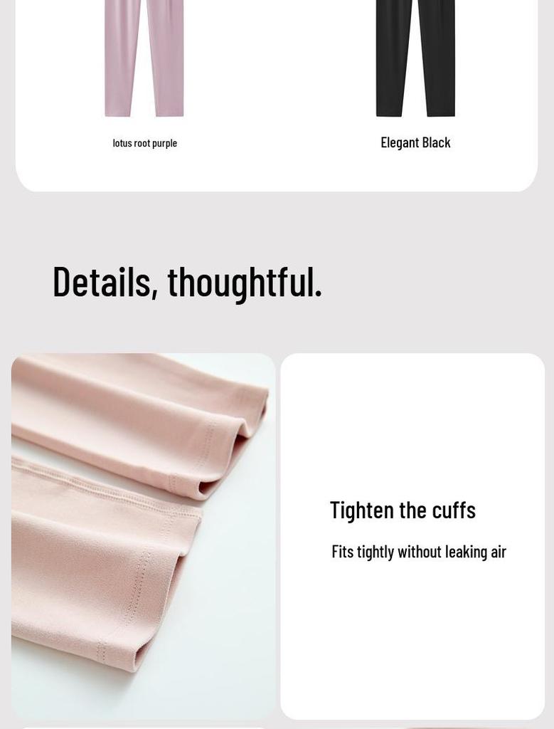 Women's Extra Thick Pure Cotton Plus Size Warm Autumn Pants 250g - Antibacterial Base Layer