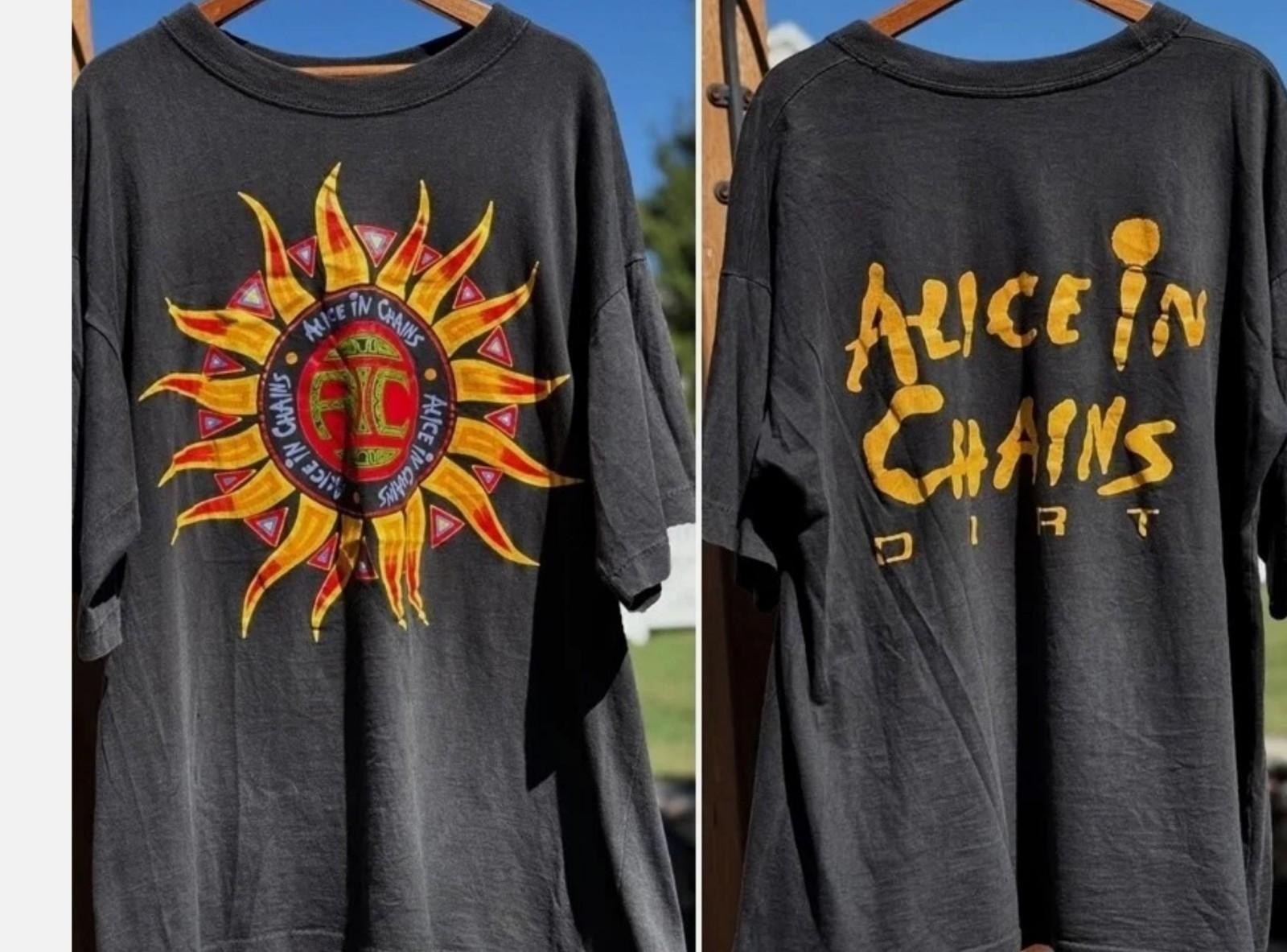 Alice In Chains Band 2 Side Black Short sleeve Remake Unisex T shirt S-5XL XXL