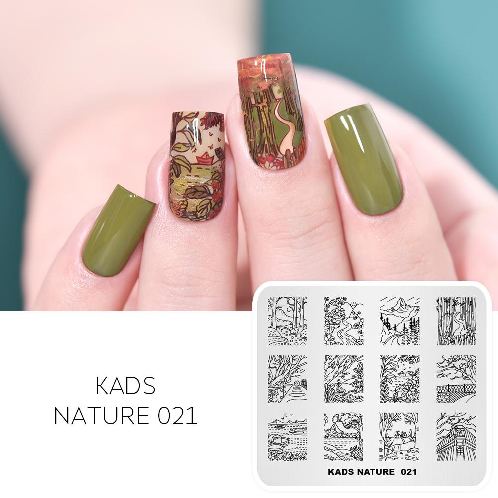 kads Nail Art Stamping Plates 63 Designs Nature Series Nail Template Stencil Plates for Nail Salon