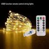 Dimmable USB Remote LED Fairy Lights - Copper Wire for Christmas, Holidays, Rooms, Outdoors, and Camping