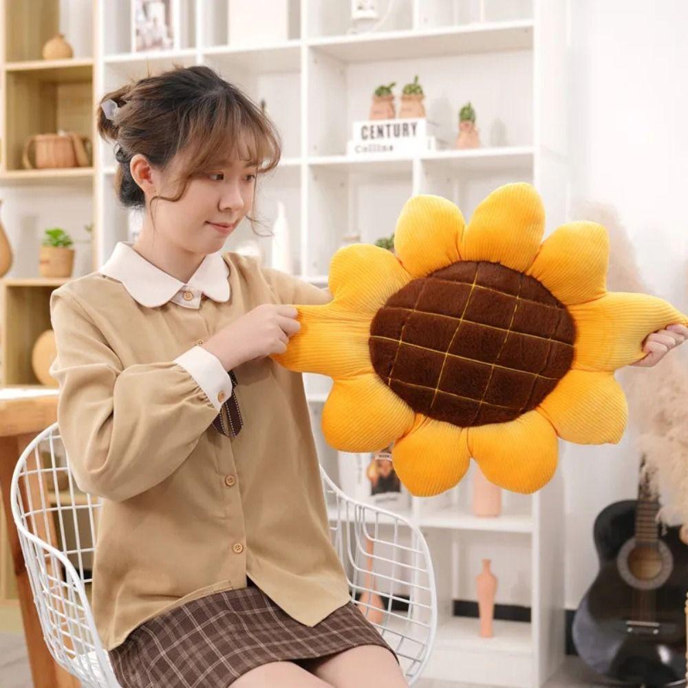 Warm Chair Cushion Comfortable Chair Pillow Chair Pad Sunflower Cushion  Home