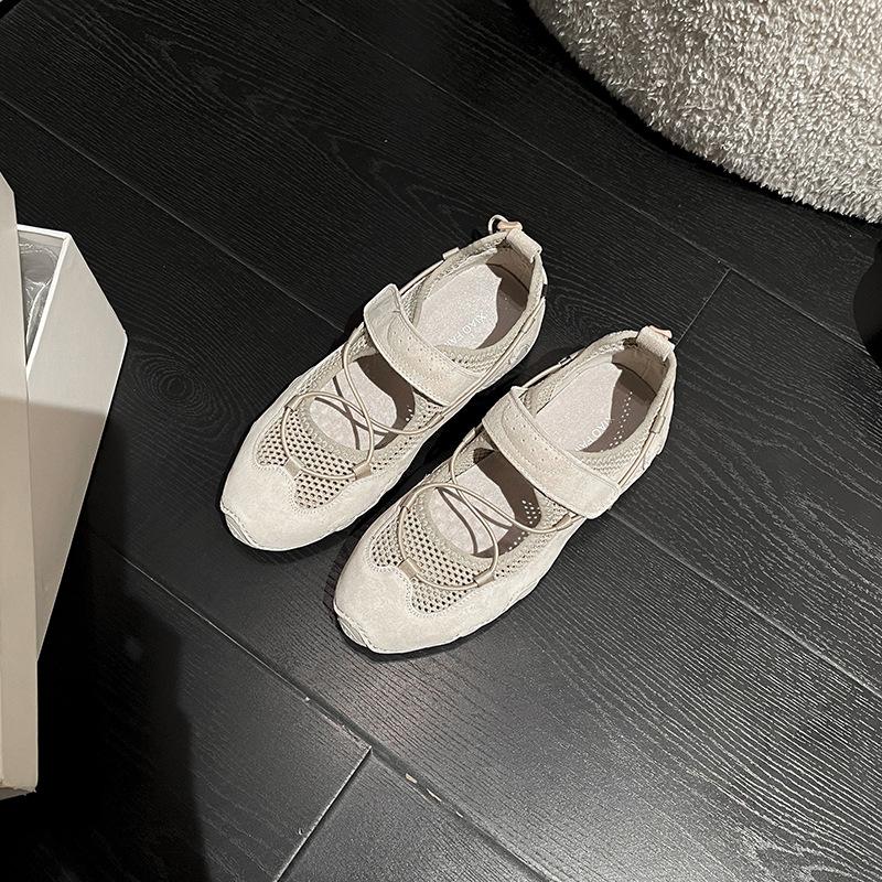 

Повседневная обувь Мэри Джейн женская обувь лето новая мягкая подошва спортивная обувь женская универсальная на плоской подошве одинарная обувь сандалии 40 светло-серый