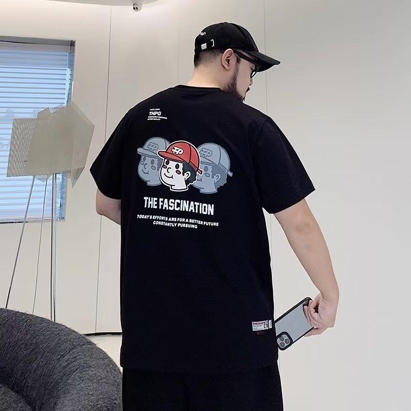 

Модные мужские летние большие размеры, новые свободные хлопковые рубашки из тяжелого хлопка, футболка с короткими рукавами с увеличенным принтом 8XL