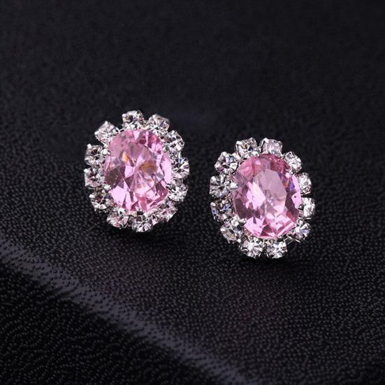 Fashion Women Lady Elegant Rhinestone Flower Ear Stud Earrings Gift Jewelry