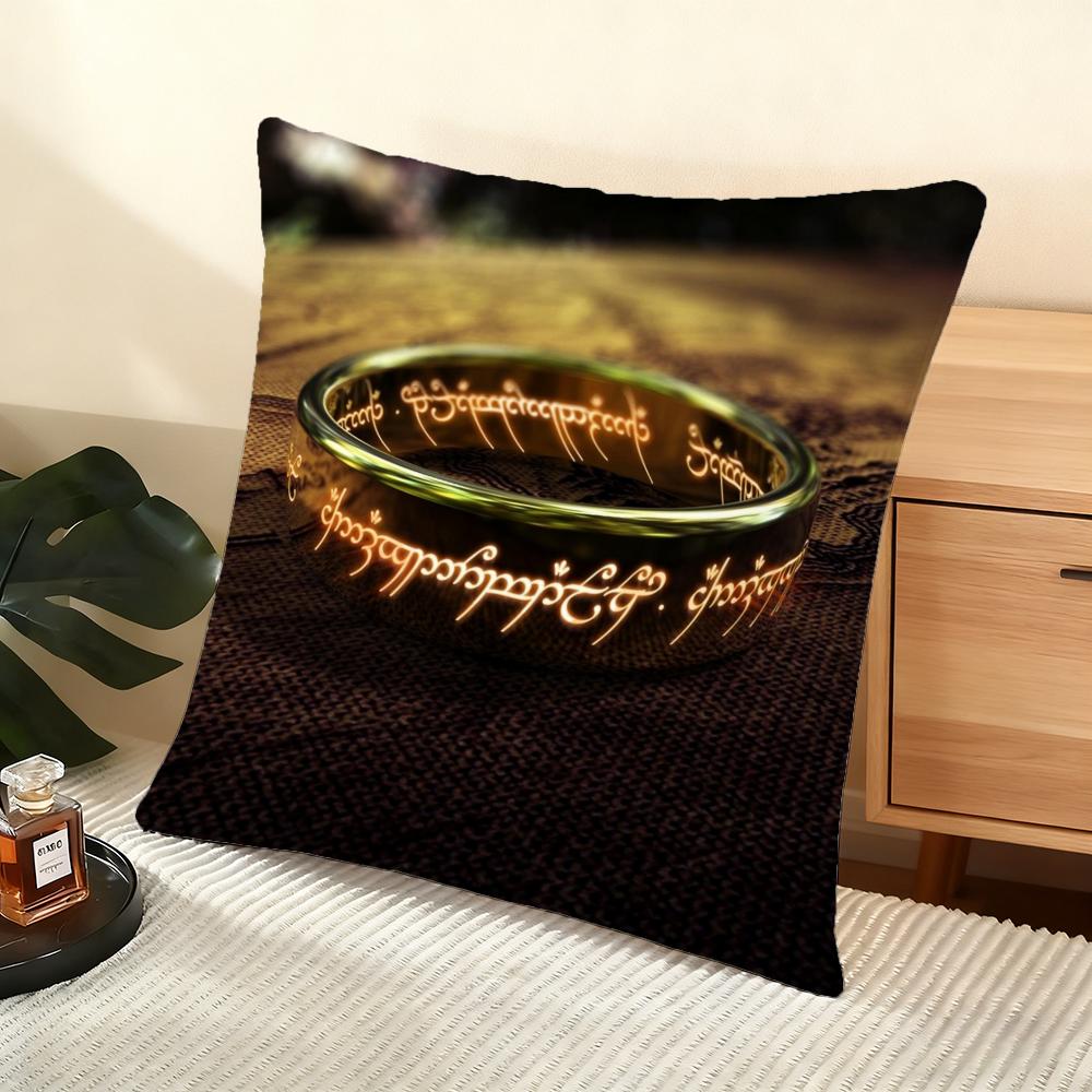 The L-Lord Of The R-Rings Cushion Cover Soft Short Plush Pillow Cover Smooth Cozy Texture Aesthetic Cushion Case Home Decor