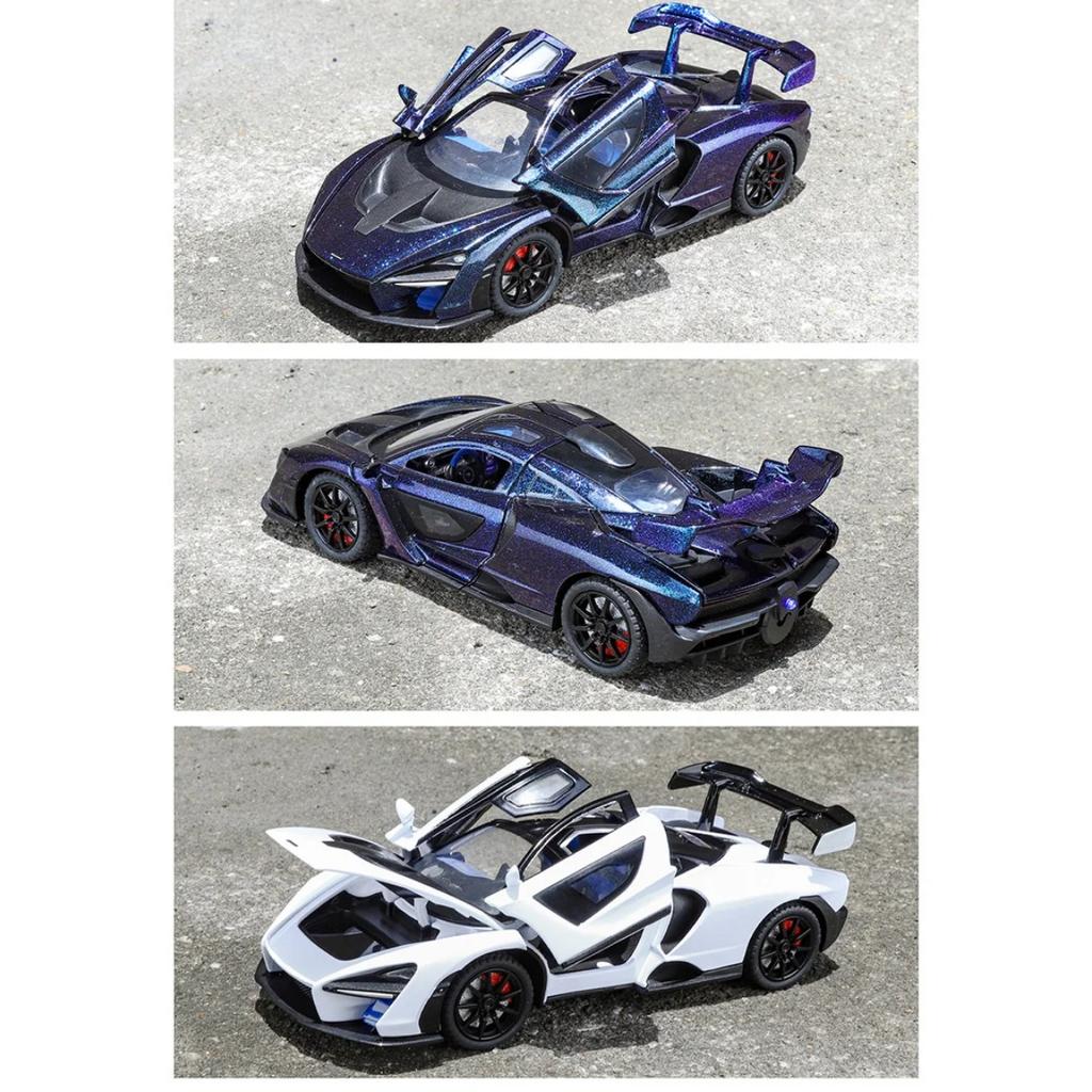 1/24 Toyota Senna Alloy Track Sports Car Model Diecasts Metal Racing Vehicles Car Model Simulation Sound Light with Spray Kids Toy Gift