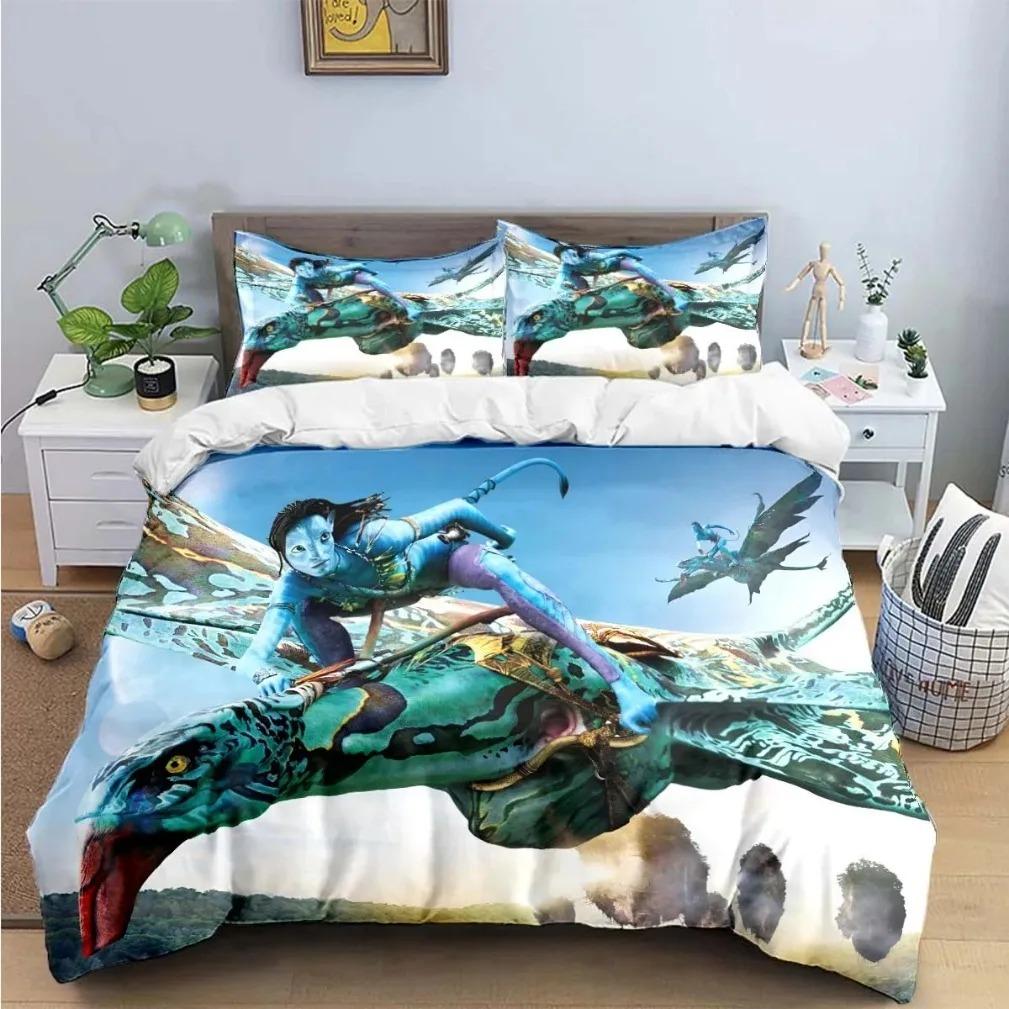 Magnifique Papier Peint Avatar Film 3D Anime Impression Numérique Ensemble de Literie Housse de Couette Couette Lit Jeunesse Enfants Fille Garçons Cadeau