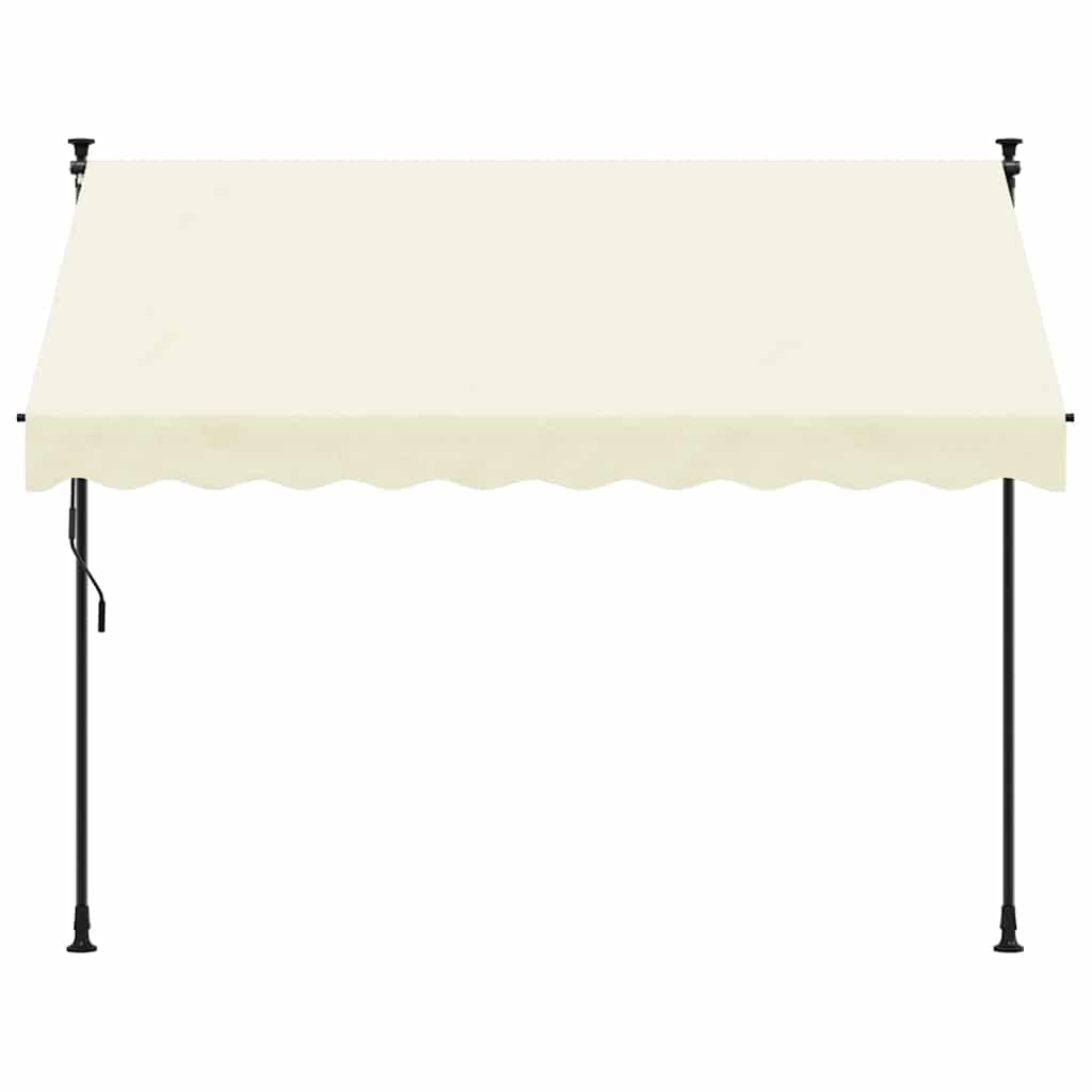 Vidaxl Markiza Zwijana, Kremowa, 300X150 Cm, Tkanina I Stal