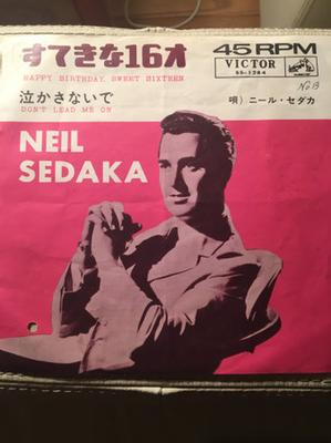 7inch Record NEIL SEDAKA - Nice 16 Years Old / Don't Cry SS1284 VICTOR 1961 Japan Pop Used