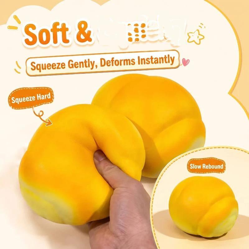 Soft Cute Slow Rising Bread Squeezable Toy Simulated Toast Calming Sensory Fidget Toys For Kids Adults