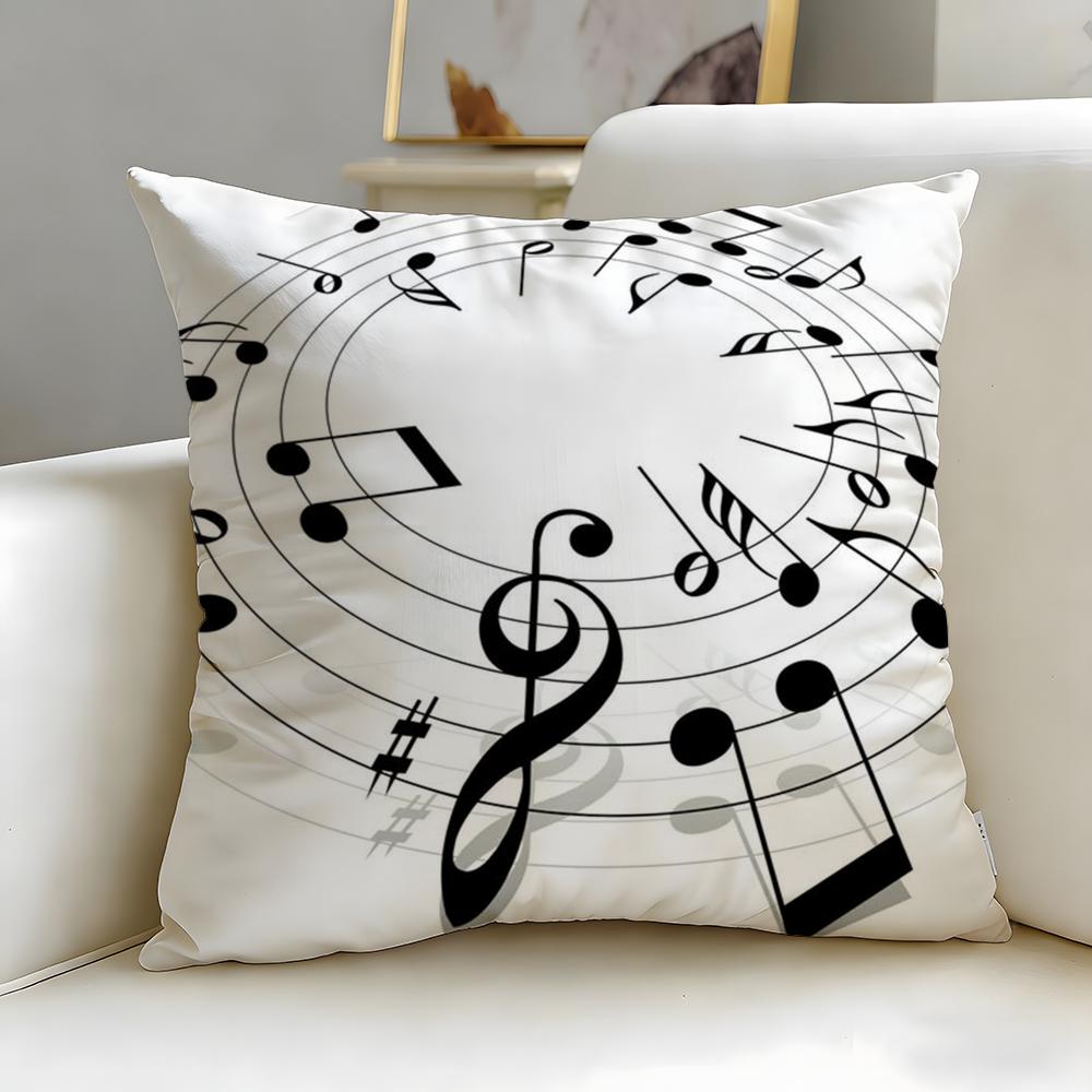 classic music theme Sheet Music Cushion Cover Soft  EasyWash Pillow Case  Versatile for Couch Bed Travel and Office