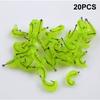 20Pcs Grub Lures Rubber Bread Worm Maggots Fishing Bait Set With Hooks For Bass Trout Crappie Bluegill Freshwater Fishing Parts