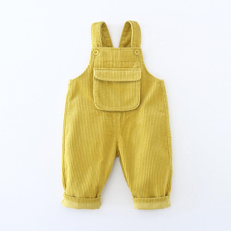 Korean Kids' Corduroy Overalls with Crotch Opening (0-3 Years) - 2026 New Style
