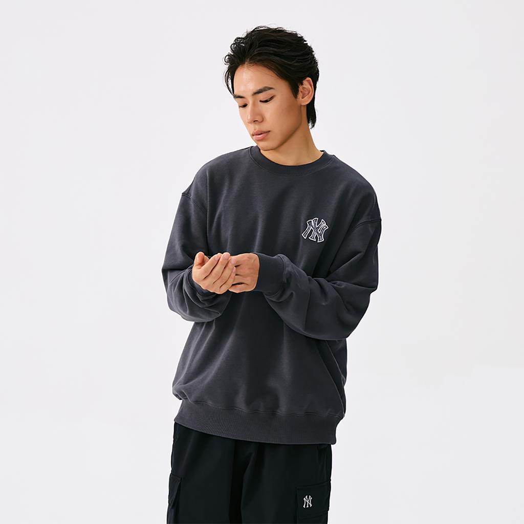 New MLB MONOGRAM Collection New York Yankees 25FW Sweatshirt Unisex Standard Charcoal Gray 3AMTM0754-50CGS
