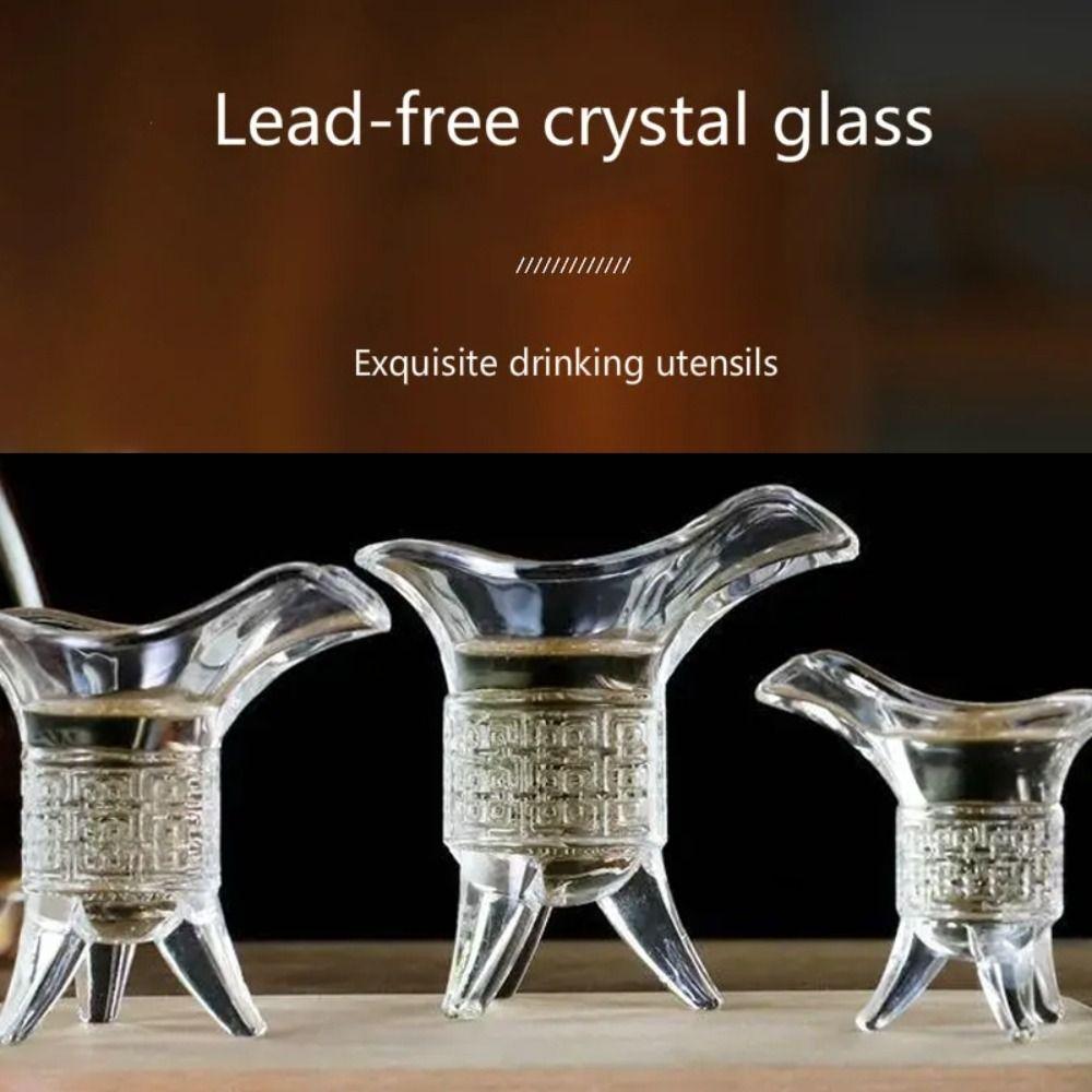 Tripod Base Chinese Emperor Cup Retro Baijiu Cup New Crystal Glass Cup