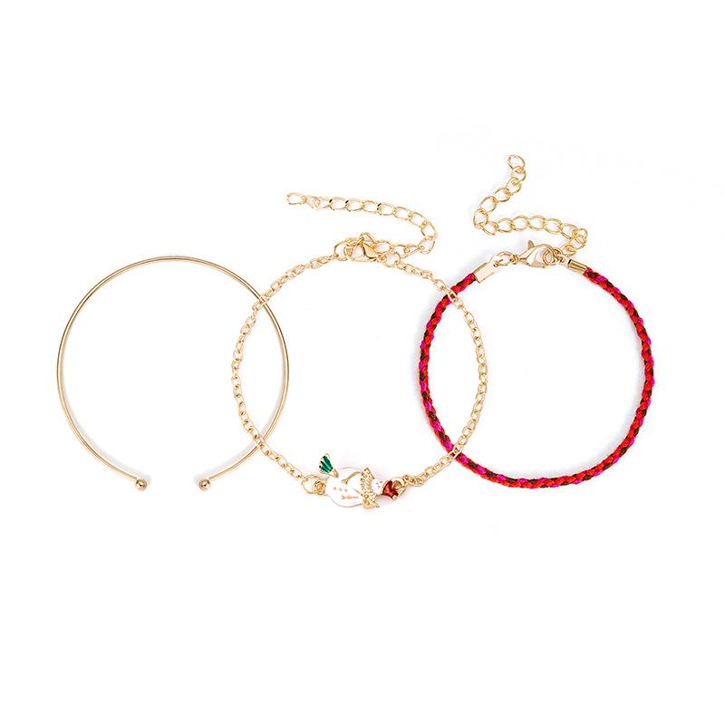 Christmas Gift Bracelet, Multi-Layered Santa Wreath Snowman Sleigh Bracelet Bracelet