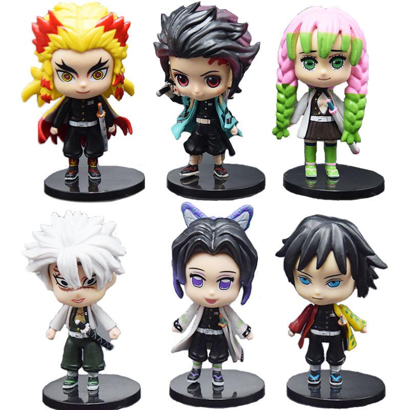 Q Version Demon Slayer Figures - Tanjiro, Nezuko & Zenitsu Ornaments In Sitting, Standing, or Kneeling Poses