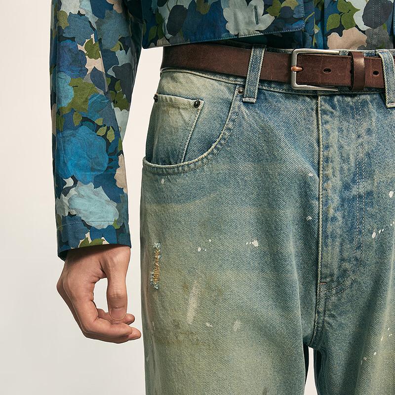 Croquis Men's 2025 Autumn Loose Straight-Leg Denim Jeans