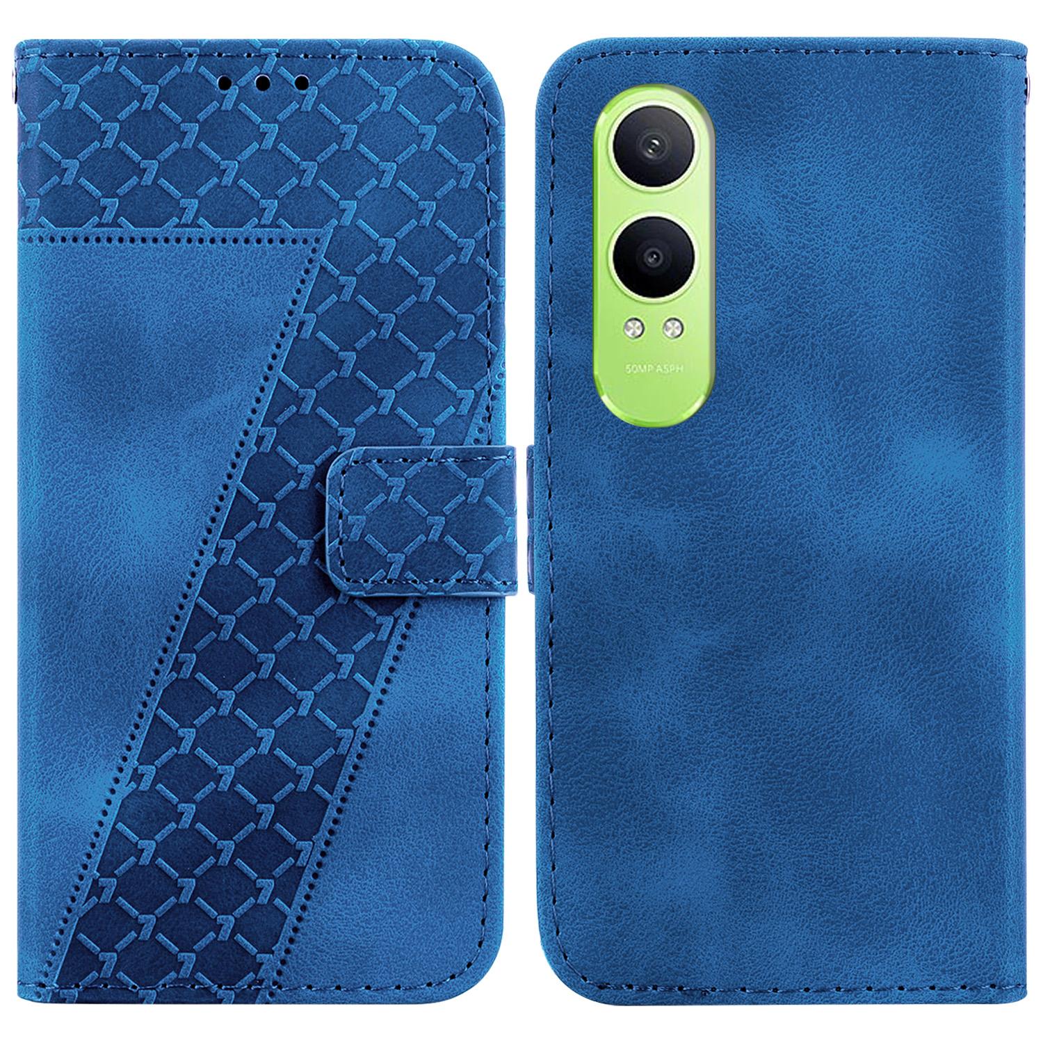 

For OnePlus Nord CE4 Lite 5G Stand Case 7-Shaped Pattern Imprint Leather Phone Cover A