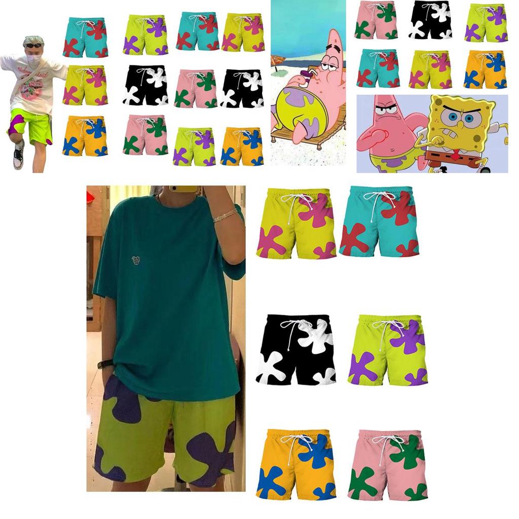 Fashionable Beach Shorts With 3d Digital Print For Men Green Color