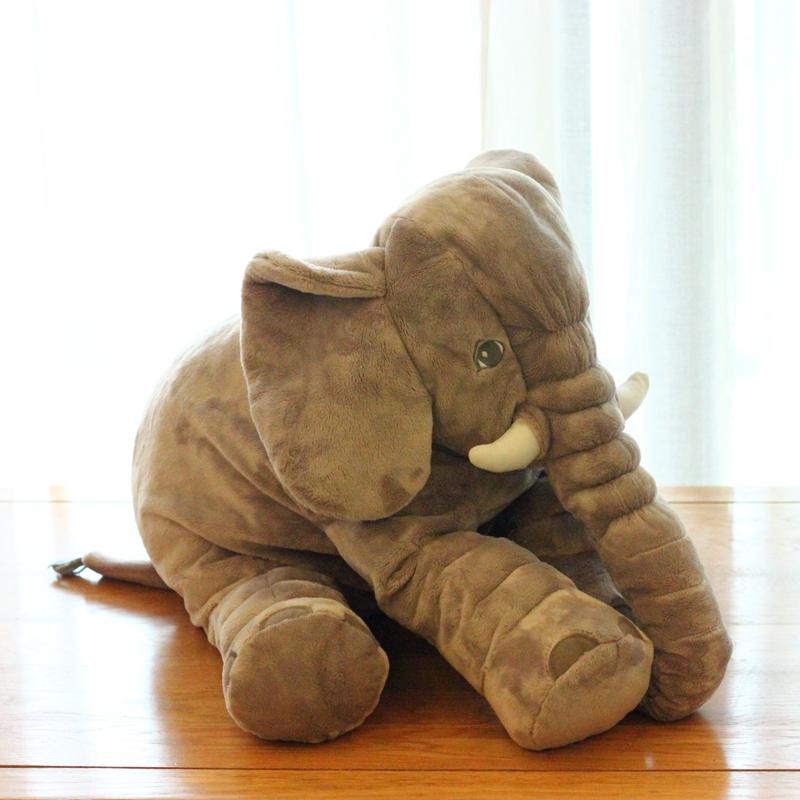 60cm Cute Grey Elephant Plush Toy Pillow Stuffed Animal Elephant Soft Doll Cushion Home Decoration Birthday Gift for Boy Girl