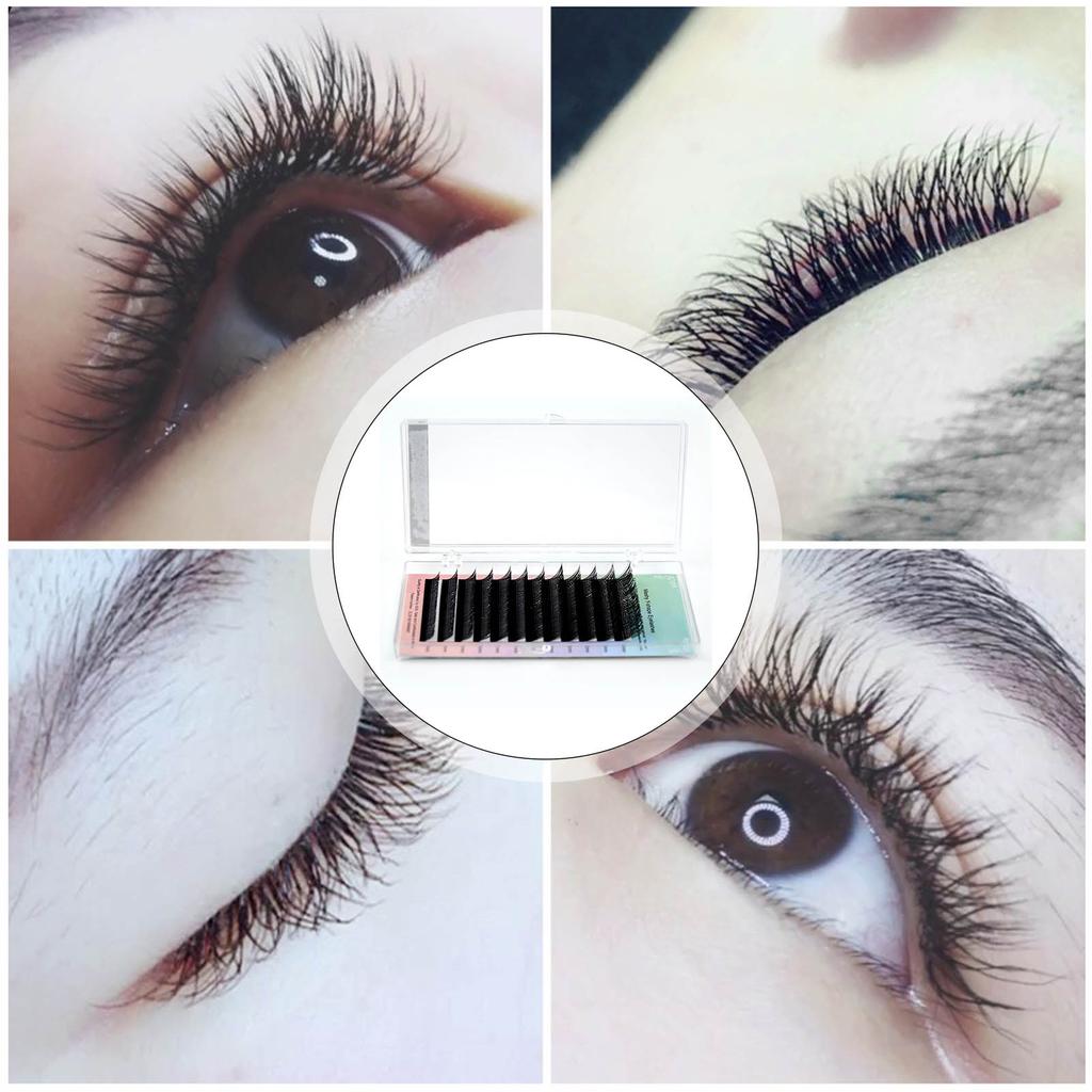 Volume Eyelash Extension Easy Fan Black Soft Y Shape Self Fanning Lash Extensions Black-0.07D