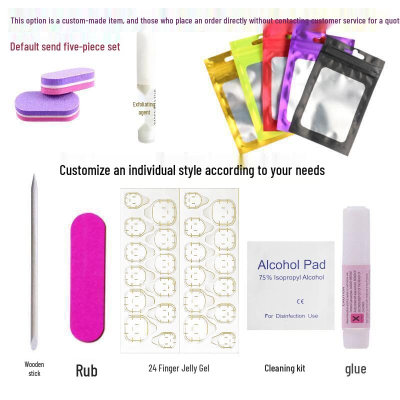 Wearable Nail Toolkit: Jelly Glue Solid Gel & Disposable Manicure Tools.