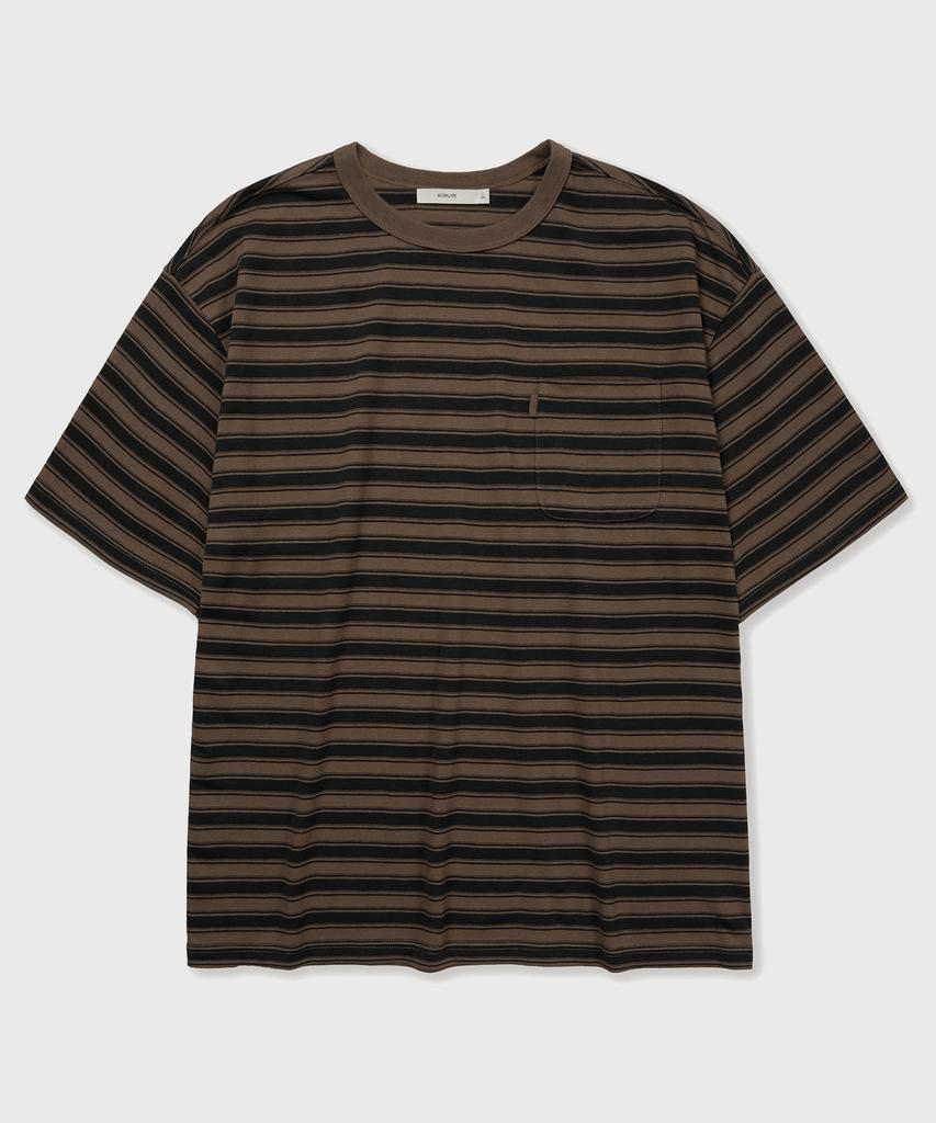 KIIMUIR Striped Short Sleeve T-Shirt_Brown