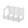 3-Section Transparent Book Stand Acrylic Stationery Shelf Magazine Rack  Document Organization