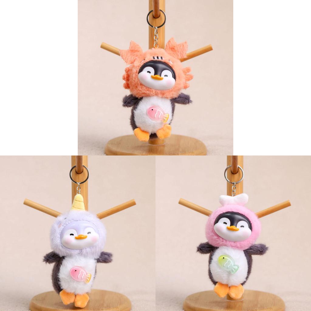Penguin Plush Keychain With Soft Short Plush Fabric For Girls Bags And Accessories