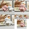 Adorable Plush Octopus White Bunny Keychain Soft Stuffed Animal Backpack Accessory