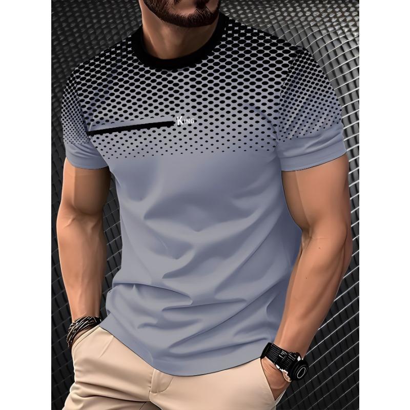New 3D Printed Short Sleeved Casual Style Summer Men's Round Neck T-shirt