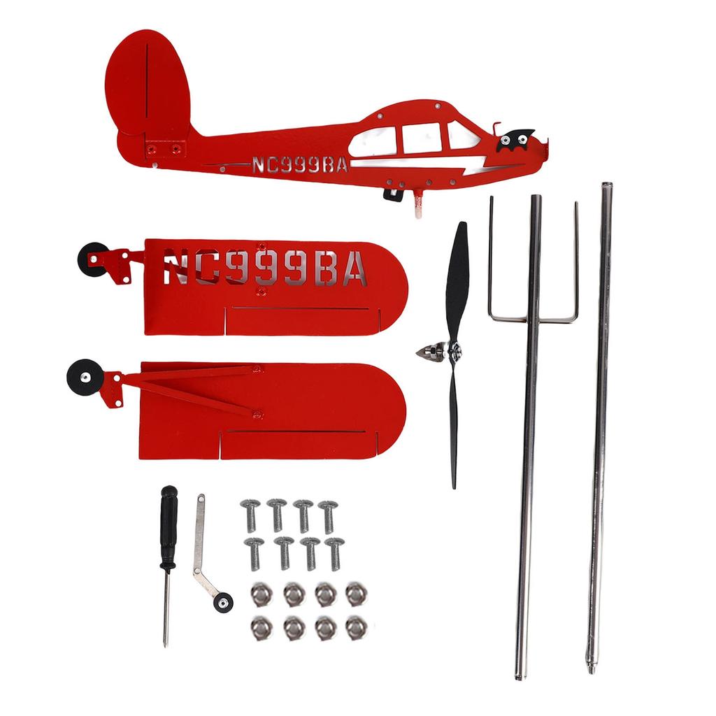 Flugzeug Windrad 10,6 Zoll Eisen Metall Windmühle Outdoor Dekorative Flugzeug Skulptur für Bauernhof Rasen Hof Garten