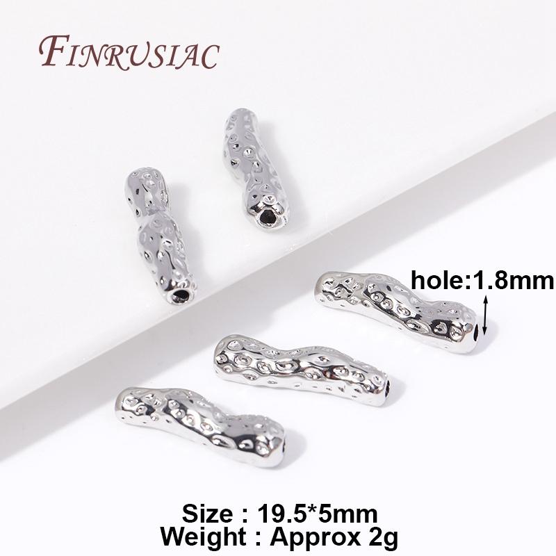 18K Gold Plated Brass Hollow Tube Bead Spacer Beads Supplies For Needlework Natural Stones Jewelry Making DIY Beadwork Accessory