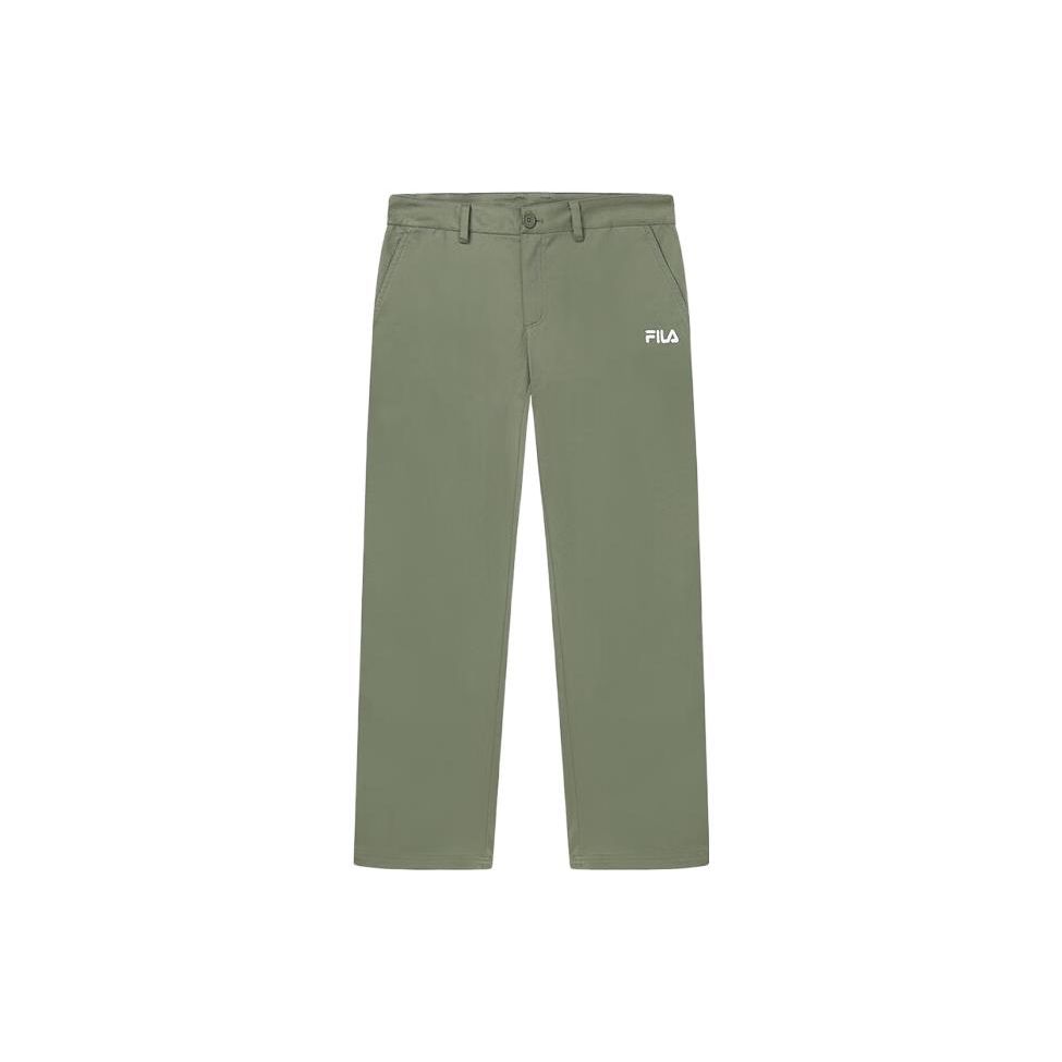 Fila Letter Mid-Rise Straight Casual Pants Men Bottoms Military-Green F11M339805F-KK