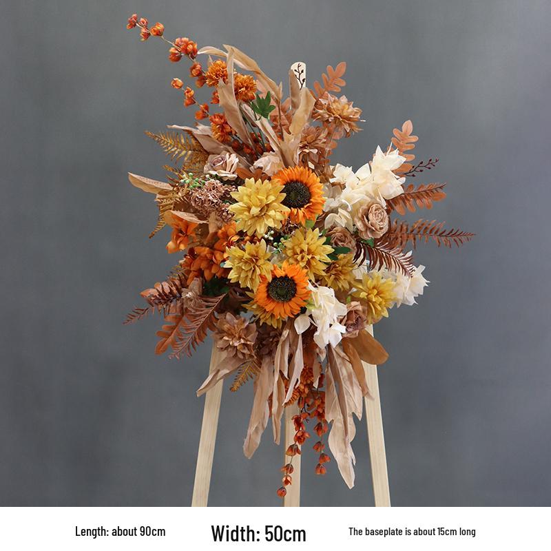 Набор Осенних Цветочных Фонов: Карамельные Шелковые Цветы для Свадебного и Потолочного Декора