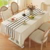 Tischdecke Polyester Hanf Schlichtes Temperament Hohlnaht Rechteckig Hochwertig Retro Kaffeetisch Esstisch Abdeckung Tuch Punkt
