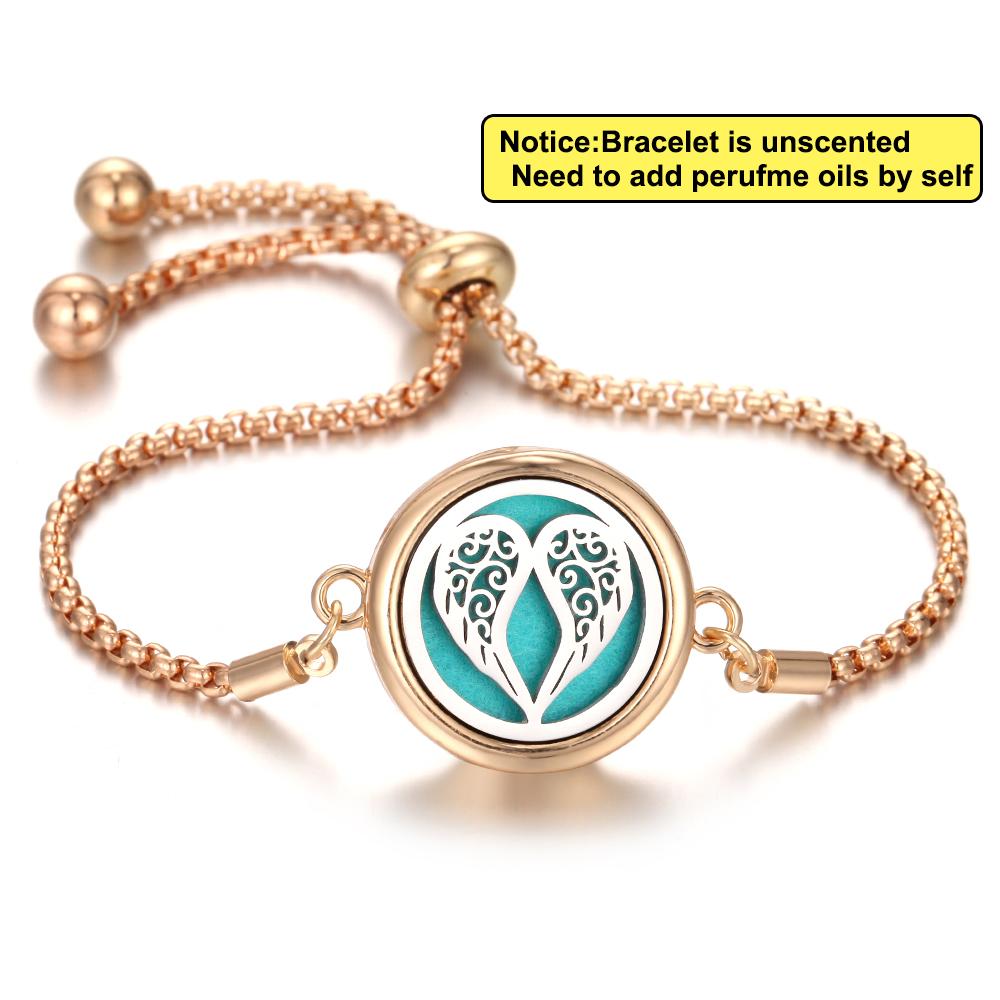 New Aromatherapy Diffuser Bracelet Essential Oil Diffuser Bracelet Alloy Stainless Steel Perfume Aroma Locket Bracelet for Women